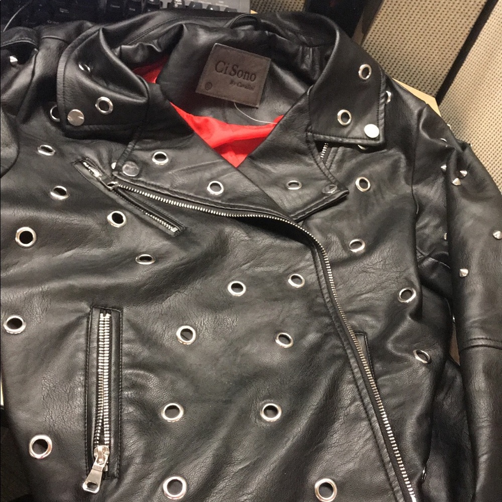 Black leather jacket